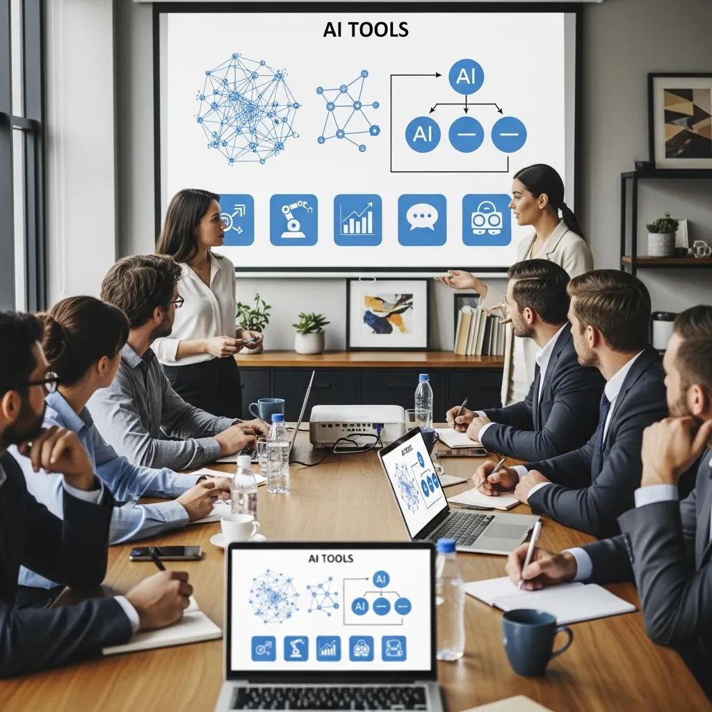 Team training session on AI implementation strategies in a professional environment