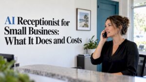 Small-business owner speaking on a phone